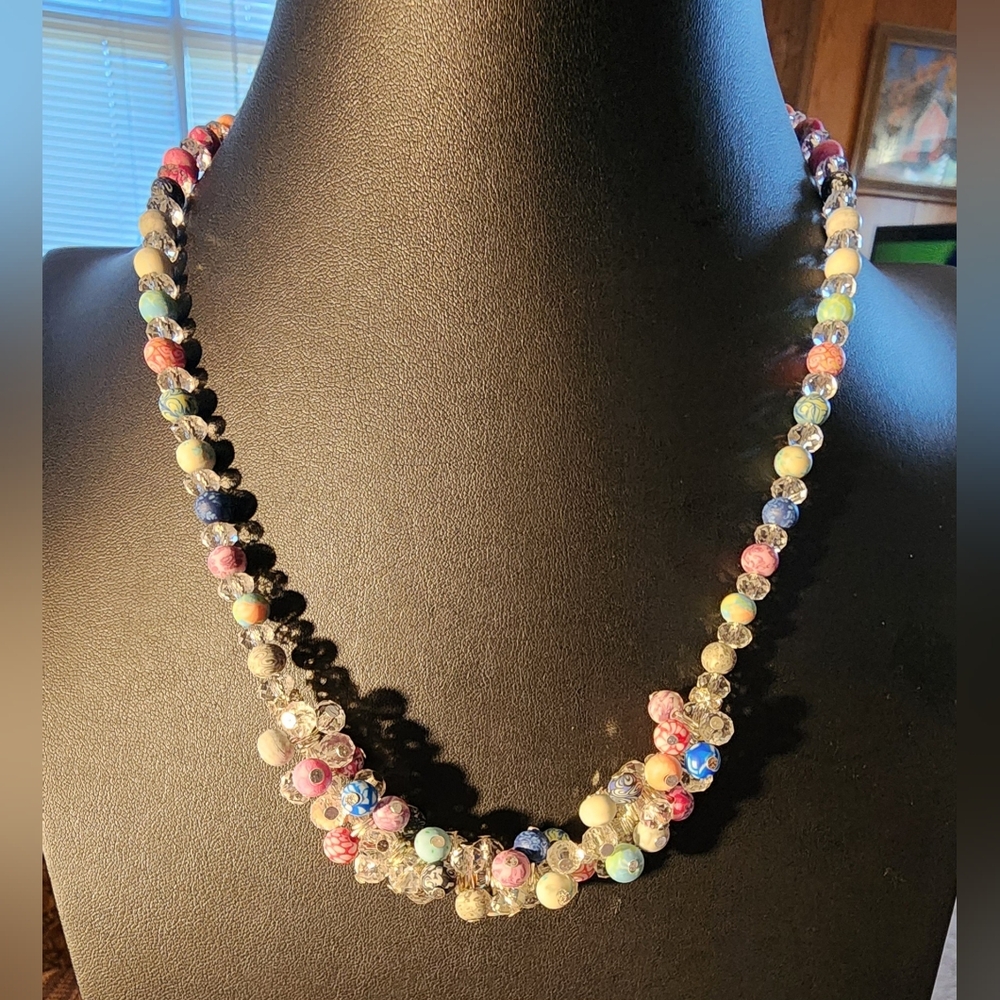 Viva Beads Necklace & Bracelet Set – Handcrafted Polymer Clay& Crystal Beads NWT - Picture 4 of 8